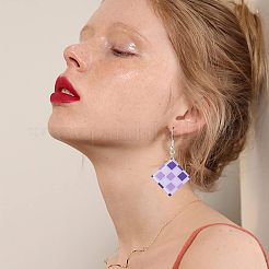 Kit de fabrication de boucles d'oreilles pendantes en damier&nbsp;DIY-OC0008-06