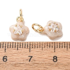 Zircone cubique transparente micro pavée de laiton avec breloques en émail&nbsp;CU-K002-53G-B