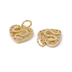 Pendentifs avec zircon cubiques à micro-pavés en laiton&nbsp;KK-E068-VC005-01