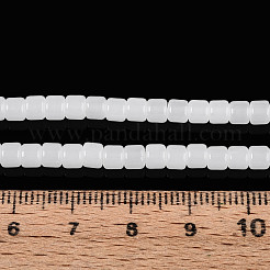 Fili di perline giada di vetro imitato&nbsp;GLAA-N065-4x4mm-B01