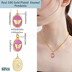 6pcs pendentifs en émail de laiton de placage en rack&nbsp;KK-BBC0020-67