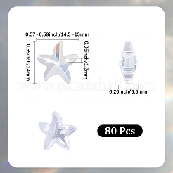 80 pièce de breloques connecteur en verre transparent à facettes&nbsp;GLAA-SP0001-88E-01