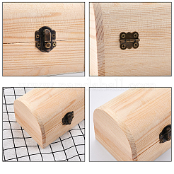 Scatola di legno non finita rettangolo ad arco&nbsp;OBOX-NB0001-05A