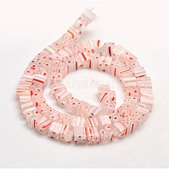 Millefiori mano filoni cubo di vetro perline&nbsp;X-LK-P014-01