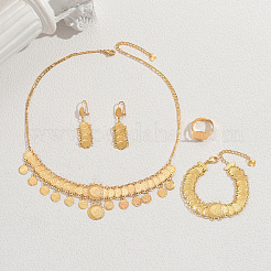 Lussuosi braccialetti e orecchini e collane e anelli in ottone in stile mediorientale per feste femminili&nbsp;LF7788