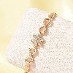 Bracelets en laiton à maillons en zircone cubique à micro pavé&nbsp;KK-R217-43G