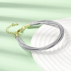 Pulsera de cordón trenzado multifilamento metálico de poliéster para la fabricación de pulseras&nbsp;BJEW-H642-02G-08