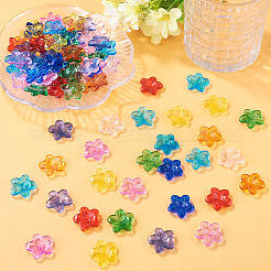 90pcs 9 Farben transparente Glasperlen&nbsp;GLAA-TA0004-42