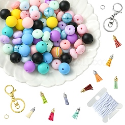 DIY-Schlüsselanhänger-Set mit Silikonperlen&nbsp;DIY-YW0008-61