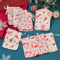 20 stücke 4 arten weihnachten thema baumwolle stoff taschen&nbsp;ABAG-TA0002-04A