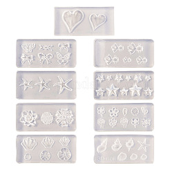 9 Stück 9 Stile Nail Art Ohrstecker Dekoration Silikonformen&nbsp;DIY-TA0006-15
