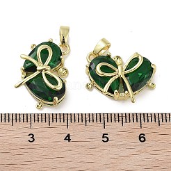 Vrais pendentifs en verre en laiton plaqué 18k or véritable&nbsp;KK-R161-02G-02