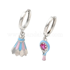 Boucles d'oreilles créoles en laiton avec micro pavé de zircone cubique pour femmes&nbsp;EJEW-A168-07P-02