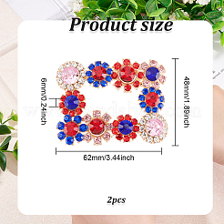 2 Stück Legierungs-Strass-Blumen-Schuhdekorationen&nbsp;FIND-FG0002-40A