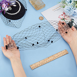 Nylon Fascinator Mesh Gesichtsschleier&nbsp;OHAR-WH0034-09A-01