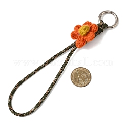6 pièce de décorations pendentifs en fil de laine 6 couleurs avec fleur et cordon en polyester&nbsp;HJEW-JM04340