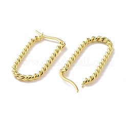 Orecchini a cerchio ovali in corda intrecciata in acciaio inossidabile con placcatura sotto vuoto in PVD per donna&nbsp;EJEW-A074-01G