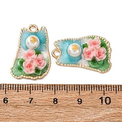 Leichtgoldfarbene Emaille-Anhänger&nbsp;ENAM-B028-11KCG