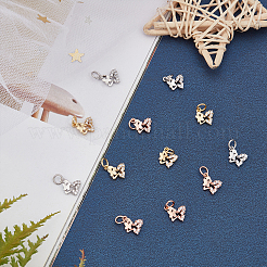12 pz 3 colori in ottone micro pavé di ciondoli con zirconi cubici&nbsp;ZIRC-CA0001-05