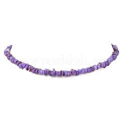 Colliers de perles en pépites de coquillages d'eau douce naturels teintés&nbsp;NJEW-JN05488-03