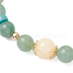 Pulseras naturales estiramiento aventurina verde&nbsp;BJEW-JB11968-02