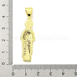 Ciondoli in ottone con placcatura a cremagliera con micro pavé di zirconi chiari&nbsp;KK-B091-21G-02