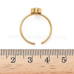 304 Edelstahl mit klaren Zirkonia verstellbare Manschettenringe für Damen&nbsp;RJEW-G359-02A-G