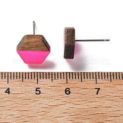 Pendientes de resina y nogal&nbsp;EJEW-R013-01P