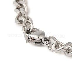 Colliers à chaîne torsadée avec pendentif ovale Vierge Marie en acier inoxydable 201&nbsp;LS-NJEW-Q002-04P