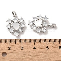 Pendentifs avec zircon cubiques à micro-pavés en laiton&nbsp;KK-H461-03P