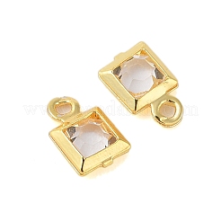 Pendentifs en verre de laiton de placage de support&nbsp;KK-S385-02G-03