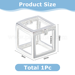 925 breloque cage à perle cubique vide en argent sterling&nbsp;STER-WH0005-62