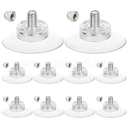 GORGECRAFT 12PCS License Plate Suction Cups Hooks Clear 32Mm Diameter Strong Suctions Cup Holders Bathroom Kitchen Shelf Accessories with Iron M6 Cap Nut for Shade Cloth Acrylic Plate