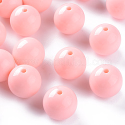 Perles acryliques opaques, ronde, saumon clair, 20x19mm, Trou: 3mm, environ 111 pcs/500 g