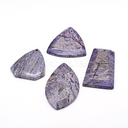 Natural & Dyed Ripple Jasper Pendants, Mixed Shapes, Purple, 30~61x22~52x5~7mm, Hole: 1.5~2mm