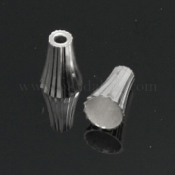 Messing Perle Kegel, Platin Farbe, 11.5x8 mm, Bohrung: 6 mm