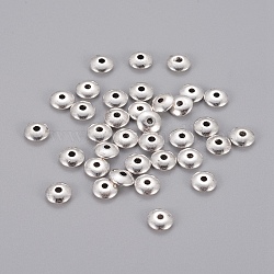 Антикварные серебряные плоские круглые бусины в тибетском стиле, без свинца и без кадмия, 6x2 мм, отверстие : 1.5 мм