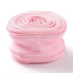 Organzaband, verdrahtetes transparentes Chiffonband, zum Verpacken von Paketen, Haarschleife Clips Zubehör machen, rosa, 2-1/8 Zoll (55 mm), ca. 37.18~38.28 Yard (34~35m)/Beutel