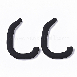 Crochet d'oreille en silicone réutilisable, cache-oreilles invisible, pour couvrir la bouche, noir, 46x34x5mm