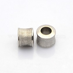 Column 304 Stainless Steel Beads, Large Hole Beads, Stainless Steel Color, 10x12mm, Hole: 7mm