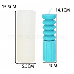 Moules en silicone pour bougies de forme géométrique bricolage, moules de résine, pour la résine UV, fabrication artisanale de résine époxy, blanc, 5.5x15.5 cm, produit fini: 4x14.1cm