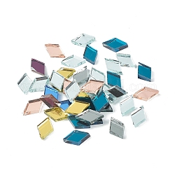 Cabujones de vidrio de azulejos de mosaico rombo, Para decoración del hogar o manualidades de diy, color mezclado, 19~20x11~12x3.5~4mm, aproximamente 900 unidades / 1000 g