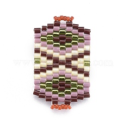 Miyuki & toho link di perline giapponesi fatti a mano, modello telaio, rettangolo, colorato, 31~32x18~18.5x1.6~1.7mm, Foro: 1.5~2x3~3.5 mm