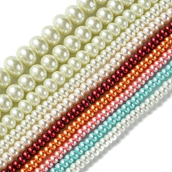 Fili di perle di vetro di grado A, rondelle, colore misto, 5~12x3~8mm, Foro: 1 mm, circa 50~130pcs/filo, 15.7 pollice~16.1 pollici