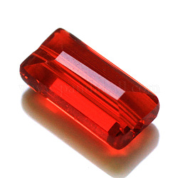 Perles d'imitation cristal autrichien, grade AAA, facette, rectangle, rouge, 10x15.5x7mm, Trou: 0.9~1mm
