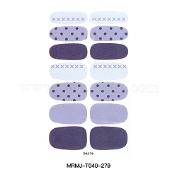Autocollants pour enveloppes d'ongles à couverture complète de style à pois, Vernis à ongles en gel uv enveloppements bandes décalcomanies, pour les décorations d'ongles, bleu ardoise moyen, 10x5.5 cm