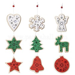 木製の装飾品  クリスマスツリー吊り飾り  クリスマスパーティーギフトの家の装飾のため  混合図形  ミックスカラー