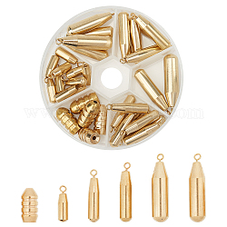 スーパーファインディング真鍮釣り道具  弾丸のショットの重み  釣りシンカーウェイト  ゴールドカラー  1x1/4インチ（25x7mm）  35個/箱