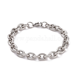 304 Stainless Steel Chunky Cable Chains Bracelet for Men Women, Stainless Steel Color, 7-1/2 inch(19cm)