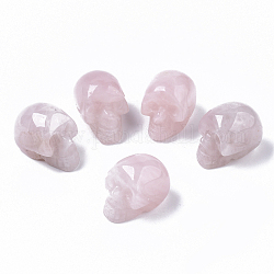 Perline di quarzo rosa naturale di Halloween, Senza Buco / undrilled, teschio, 18~20x16.5~18x24~25mm